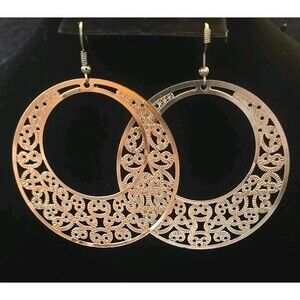 Silvertone Filigree Pierced Dangle Earrings